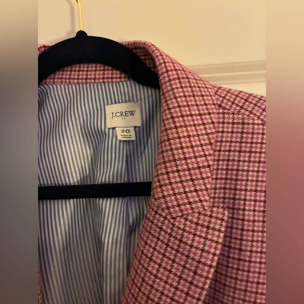 J. Crew Pink Herringbone Wool Blend Holland Blazer - Picture 4 of 5